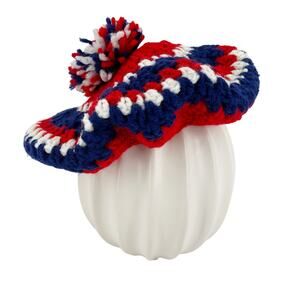80s crocheted beret pom pom 1980s vintage